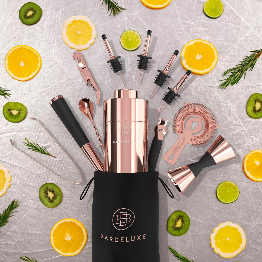 BarDeluxe® Cocktail Set 12-teilig, Barkeeper Set, Cocktail Mixer Set | 750ml Cocktailshaker Edelstah