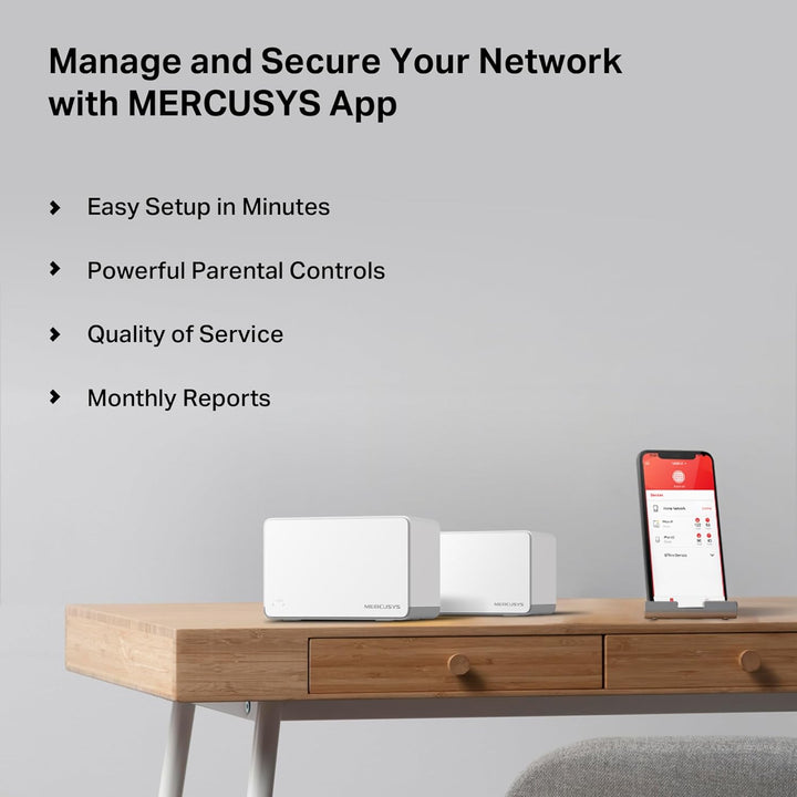 MERCUSYS TP-Link WiFi 6 Mesh AX1800Mbps, 3 Gigabit-Ethernet-Anschlüsse, Kindersicherung, Anschluss v