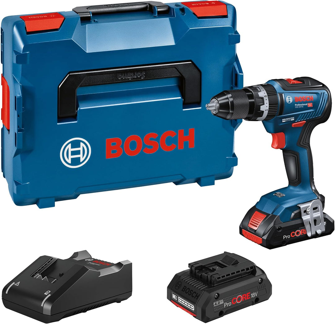 Bosch Professional Akku Schlagbohrmaschine GSB 18V-55 (2x 4,0 Ah ProCore Akku, GAL 18V-40, 18 Volt S
