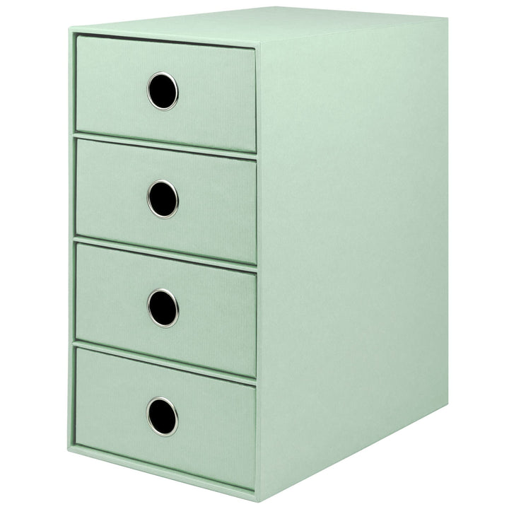 Rössler 1524452654 - S.O.H.O. 4er Schubladenbox für DIN A5, mit Griffloch, Mint, 250 x 175 x 320 mm,