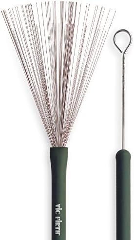 Vic Firth Wire Split Brush - Retractable - Green Handle Wire Single, Wire Single
