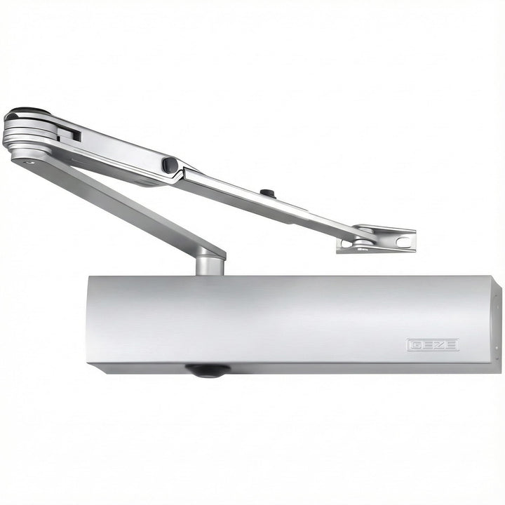 Geze Türschliesser TS4000V mit Feststellgestänge und Montageplatte Silber Ts 4000v Silber mit Festst