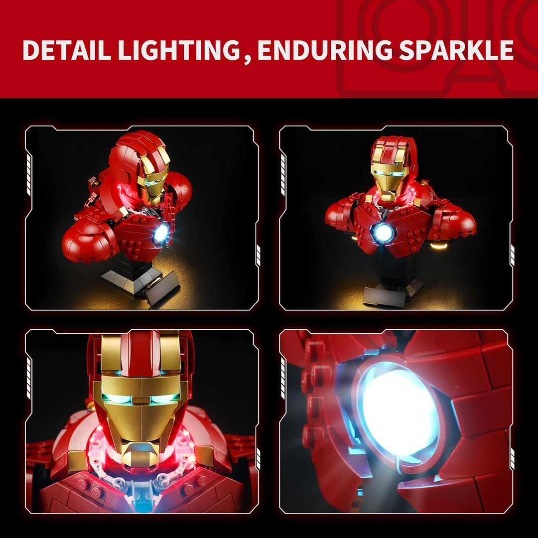 BRIKSMAX Licht für Lego Iron Man MK4 Bust 76327 - Compatible with Marvel Bausteinen Modell - Ohne Le