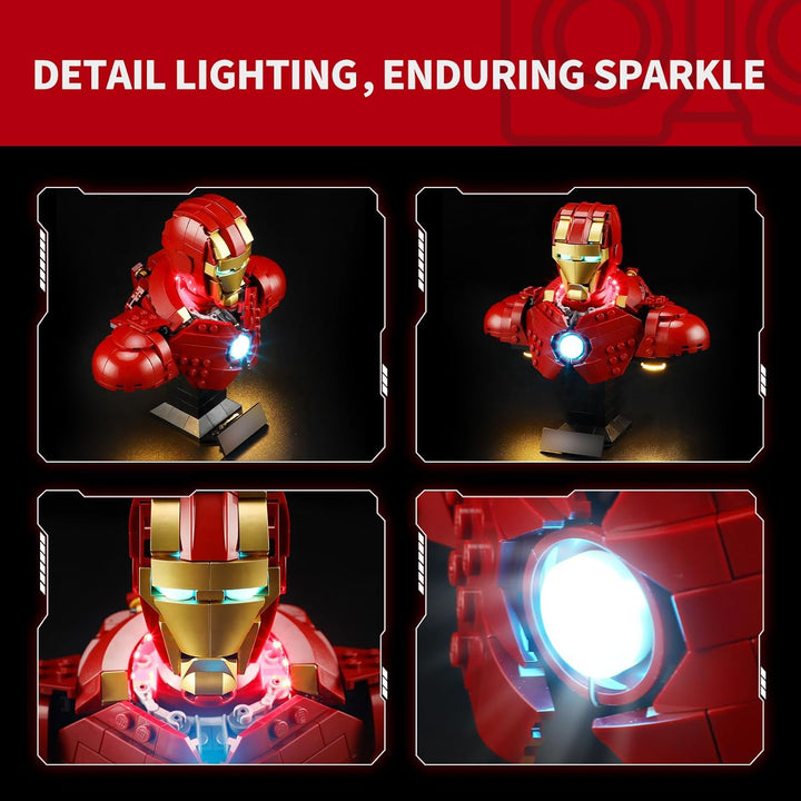 BRIKSMAX Licht für Lego Iron Man MK4 Bust 76327 - Compatible with Marvel Bausteinen Modell - Ohne Le