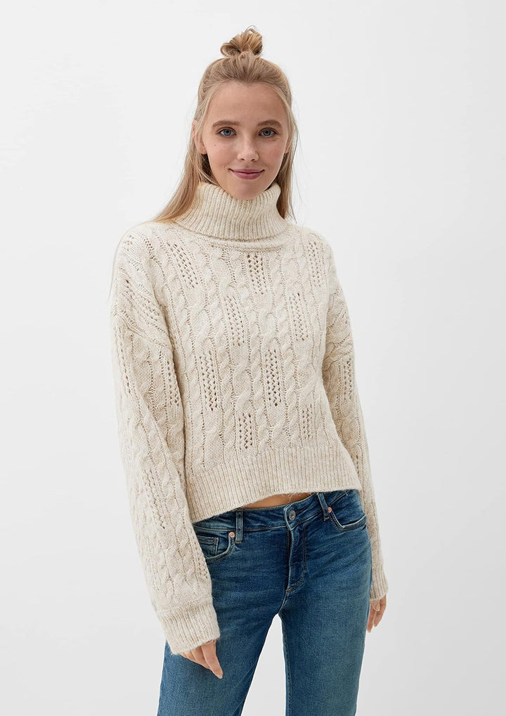 Q/S designed by Damen Strickpullover S Weiss, S Wei&#xDF;