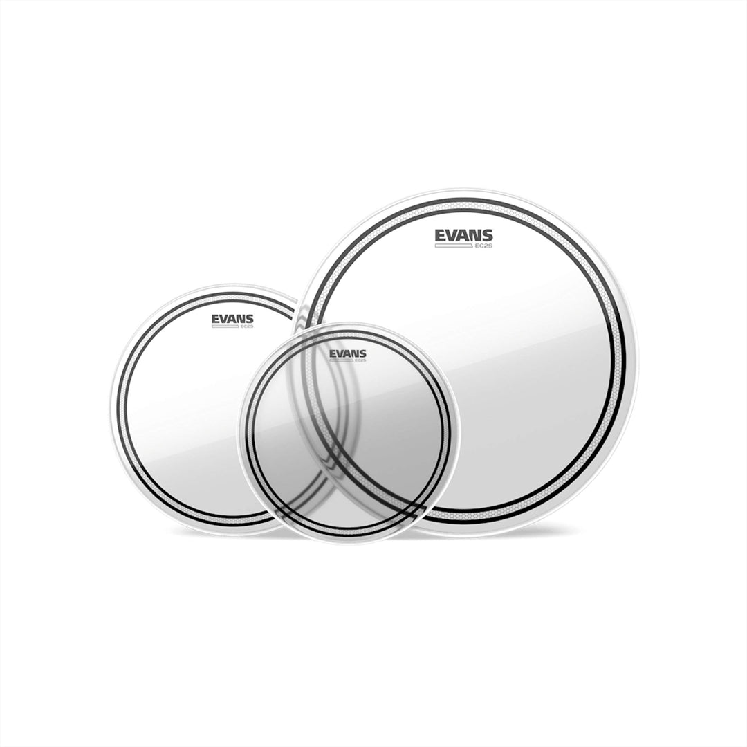 Evans Ec2 Transparente Haut für 10 Zoll, 12 Zoll und 14 Zoll, Fusion, 3 Stück