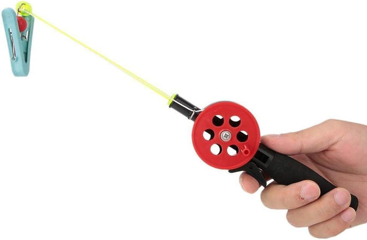 Jadeshay Angelrute, 2Pcs Fishing Kinderangel Krebsangel Mini tragbare EIS Angelrute mit Clip for Gar