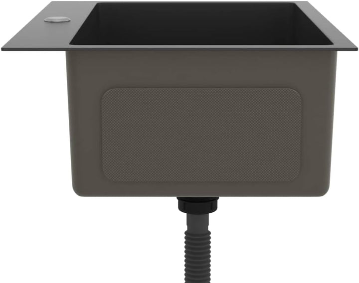 vidaXL Handgemachte Einbauspüle mit Hahnloch Wasserabfluss in X-Form Edelstahlspüle Spülbecken Spüle