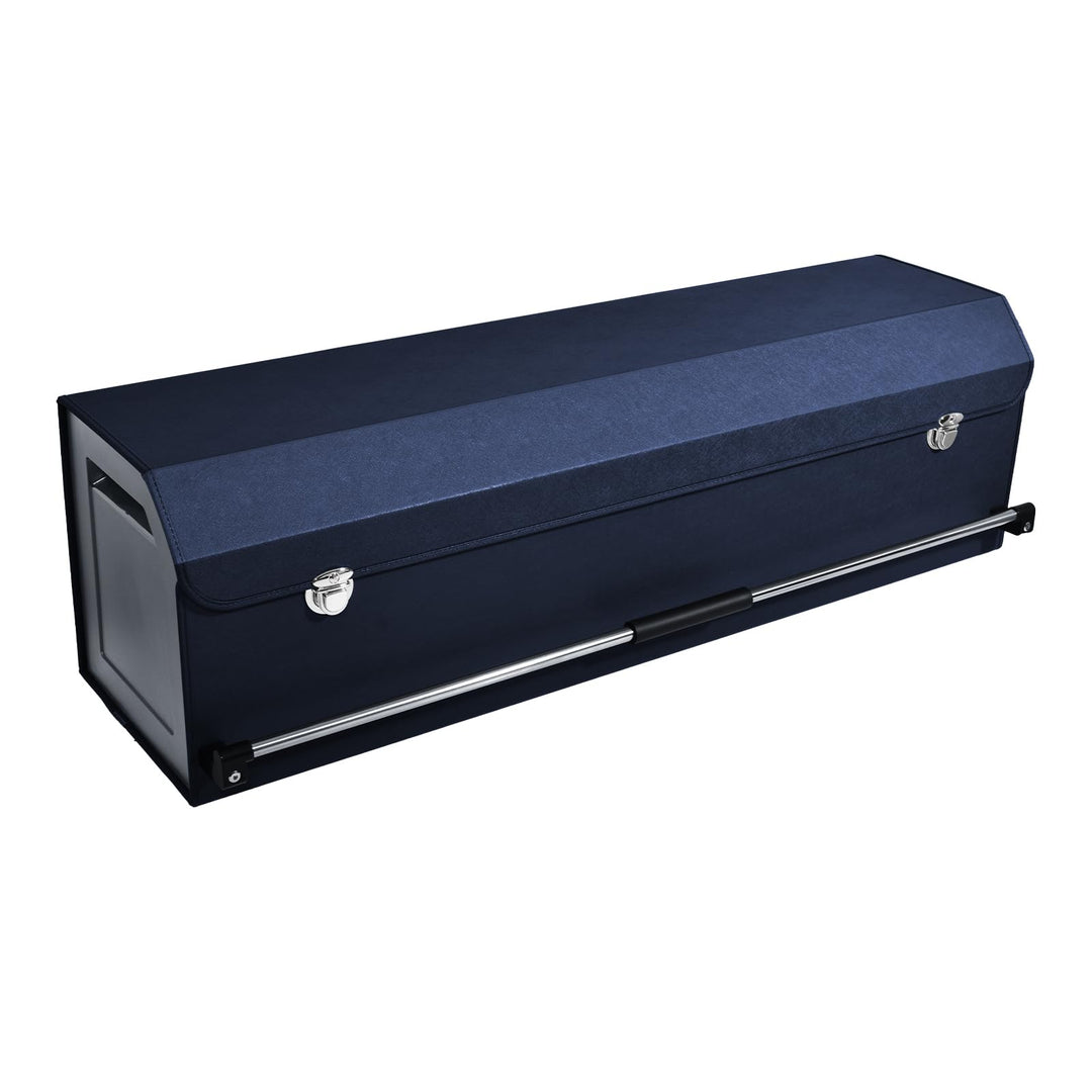 Auto Kofferraum Organizer mit Deckel, Aufbewahrungsbox Gross XXL und Stabilem Griff, 90L Premium Led