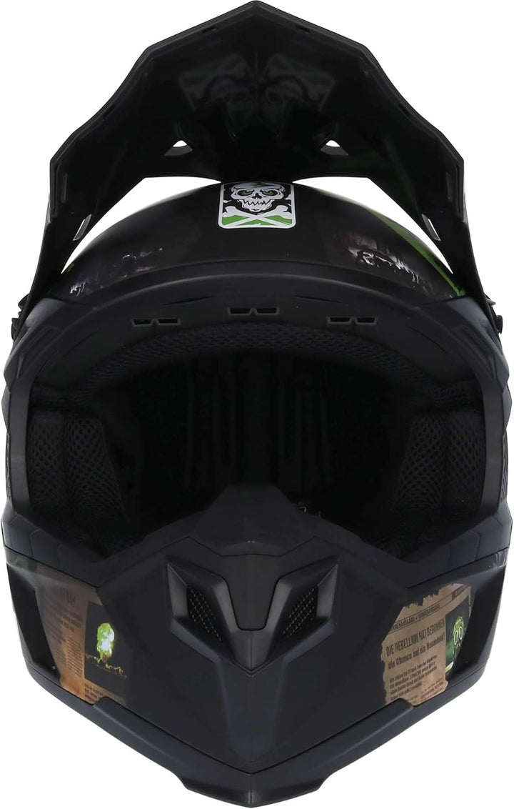 Broken Head Motocross-Helm Resolution - MX-Helm - Supermotohelm L (59-60 cm) Schwarz-Grün, L (59-60
