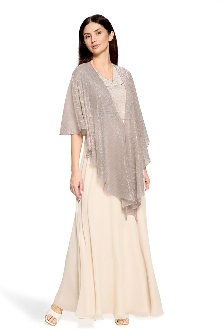Vera Mont Damen Cape im Glitzer-Look Standard Einheitsgrösse Rosé/Silver, Standard Einheitsgrösse Ro