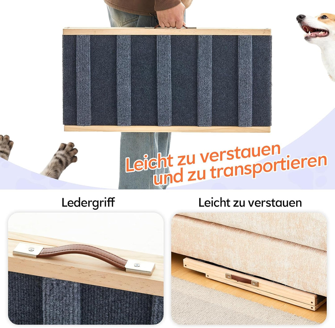 Tukailai Hunderampe aus Holz 70cm Lang Hundetreppe für Bett Sofa Auto Klappbare 2 Höhenverstellbar H