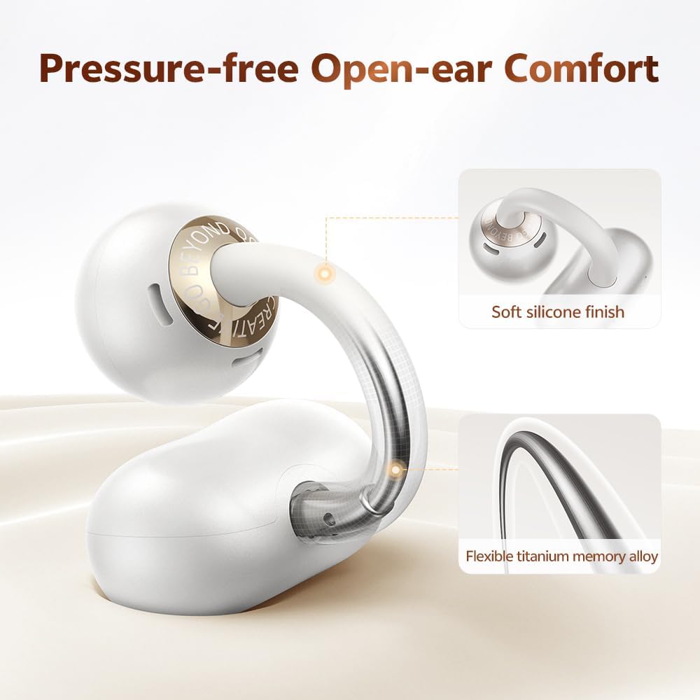 QCY Crossky C50 Open Ear Kopfhör,Clip on kopfhörer kabellos Bluetooth,Kraftvoller Bass,Geräuschunter