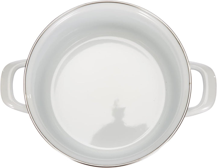 GSW 189965 Kochtopf-Set Hortensie 5-tlg, Stahl-Emaille, Kunststoff, weiss