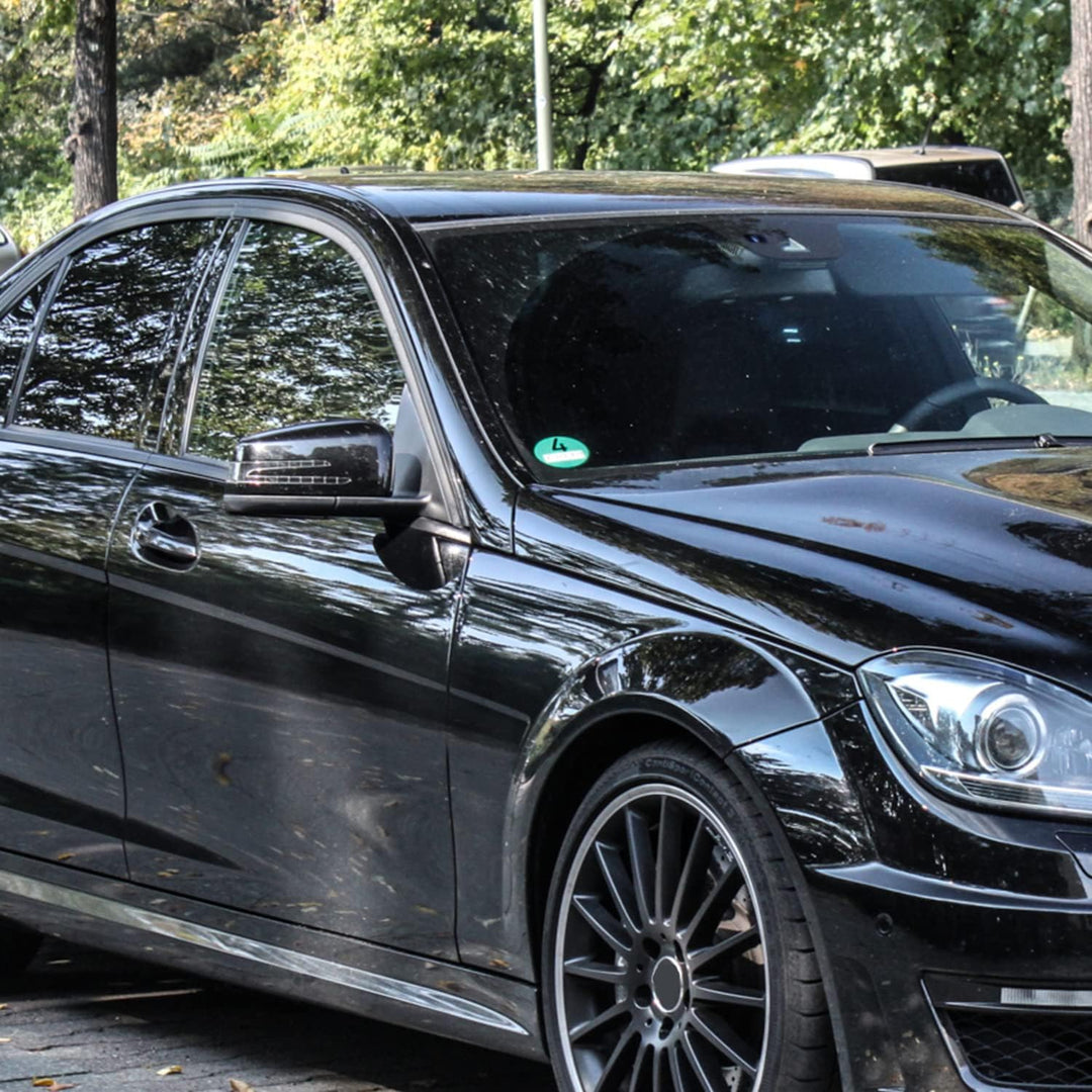 KYYET Seitenspiegel-Abdeckkappe schwarz glänzend für W176 W204 C204 W212 W211 W246 C117, Schwarz glä