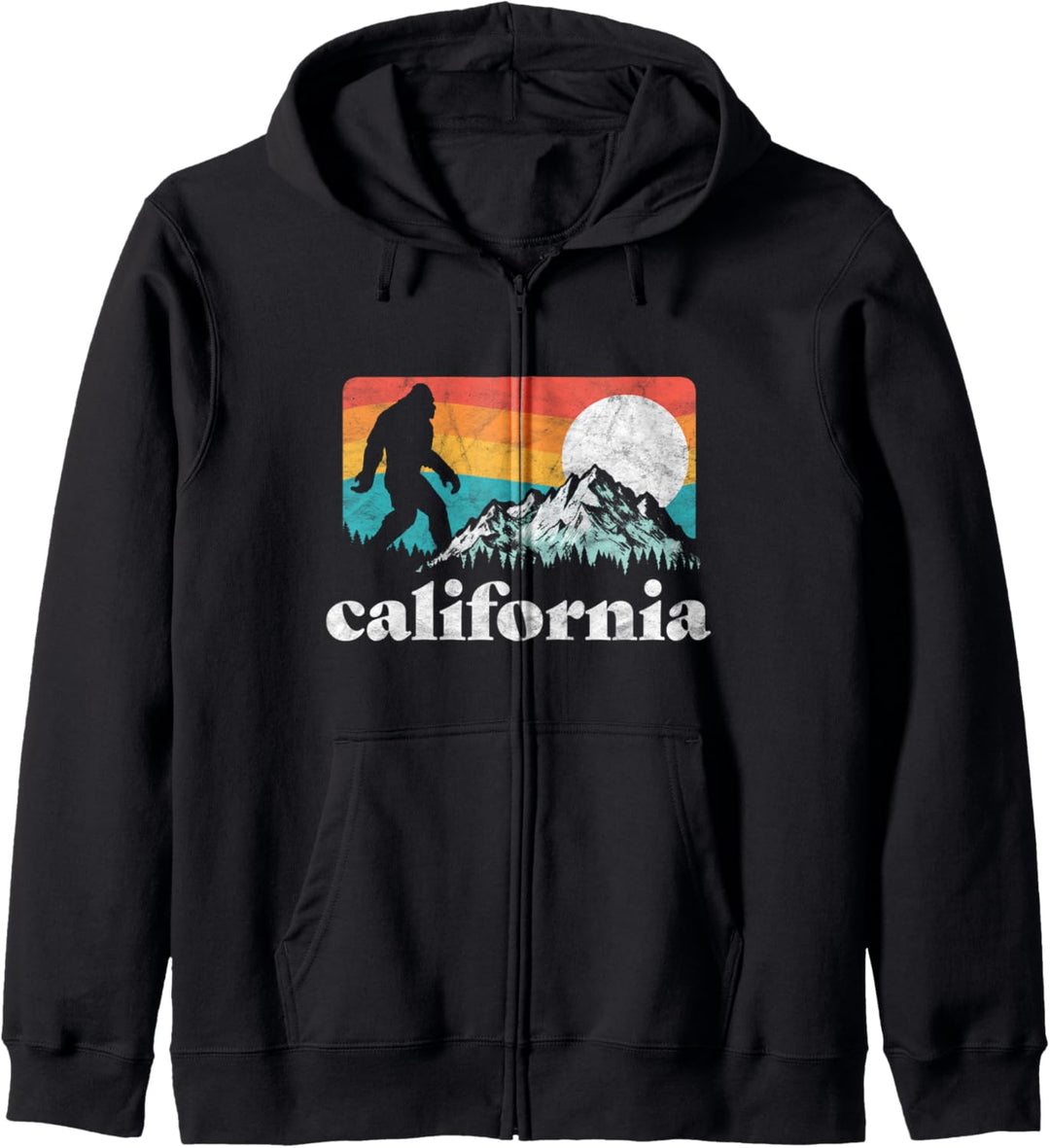 California Retro Bigfoot Mountains Kapuzenjacke