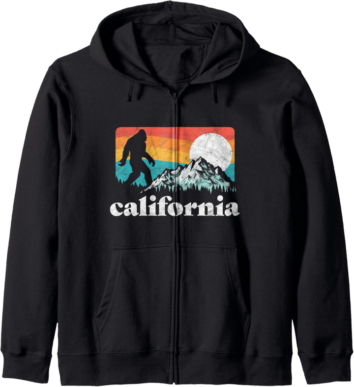 California Retro Bigfoot Mountains Kapuzenjacke