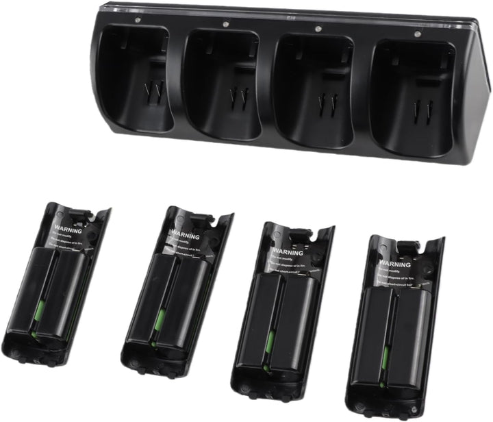 Fernbedienungs-Ladegerät, 4-in-1-Ladestation mit 4 Wiederaufladbaren 2800-mAh-Batterien, mit LED-Anz