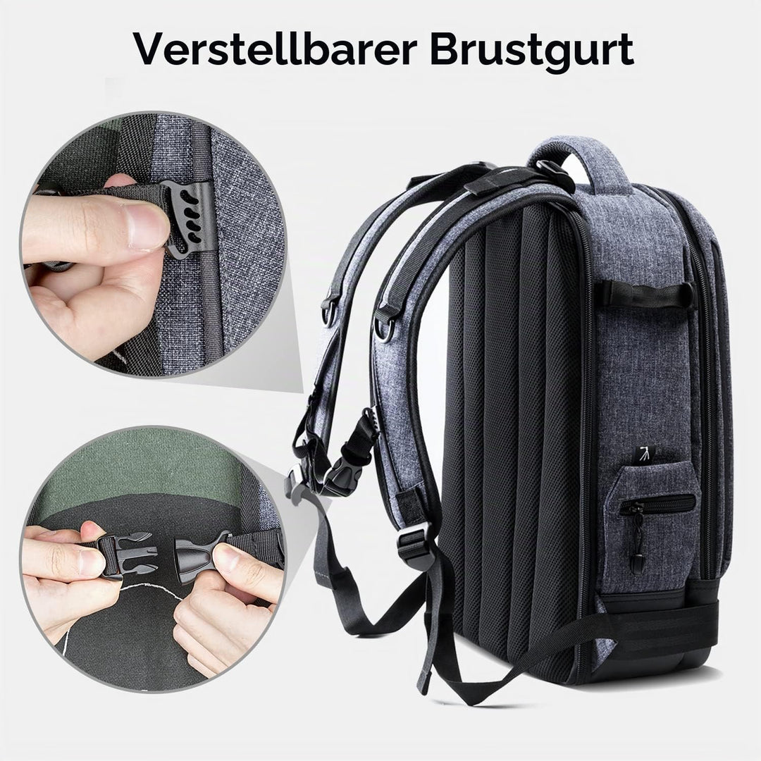 K&F CONCEPT 18L Kamerarucksack, Fotorucksack mit 15.6 Zoll Laptopfach, Grosse Kapazität Camera Backp