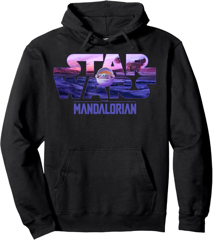 Star Wars The Mandalorian The Child Purple Logo Fill Pullover Hoodie