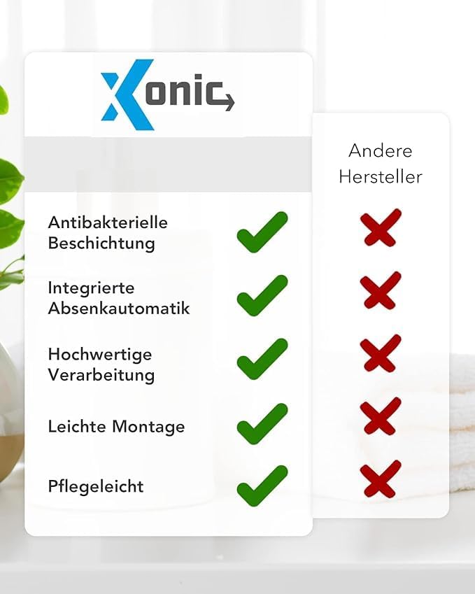 Xonic Design WC-Sitz - Premium Klo-Deckel - Toilettensitz mit Absenkautomatik - hochwertige Klobrill