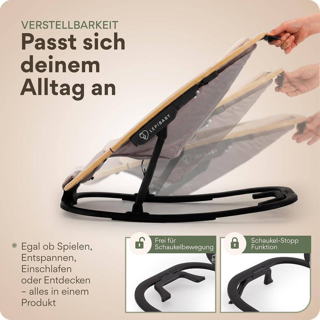 FlexiBu Babywippe Faltbar &amp; Verstellbar | Baby Wippe Neugeborenen bis 12 Monate | Bouncer Newborn-Ei
