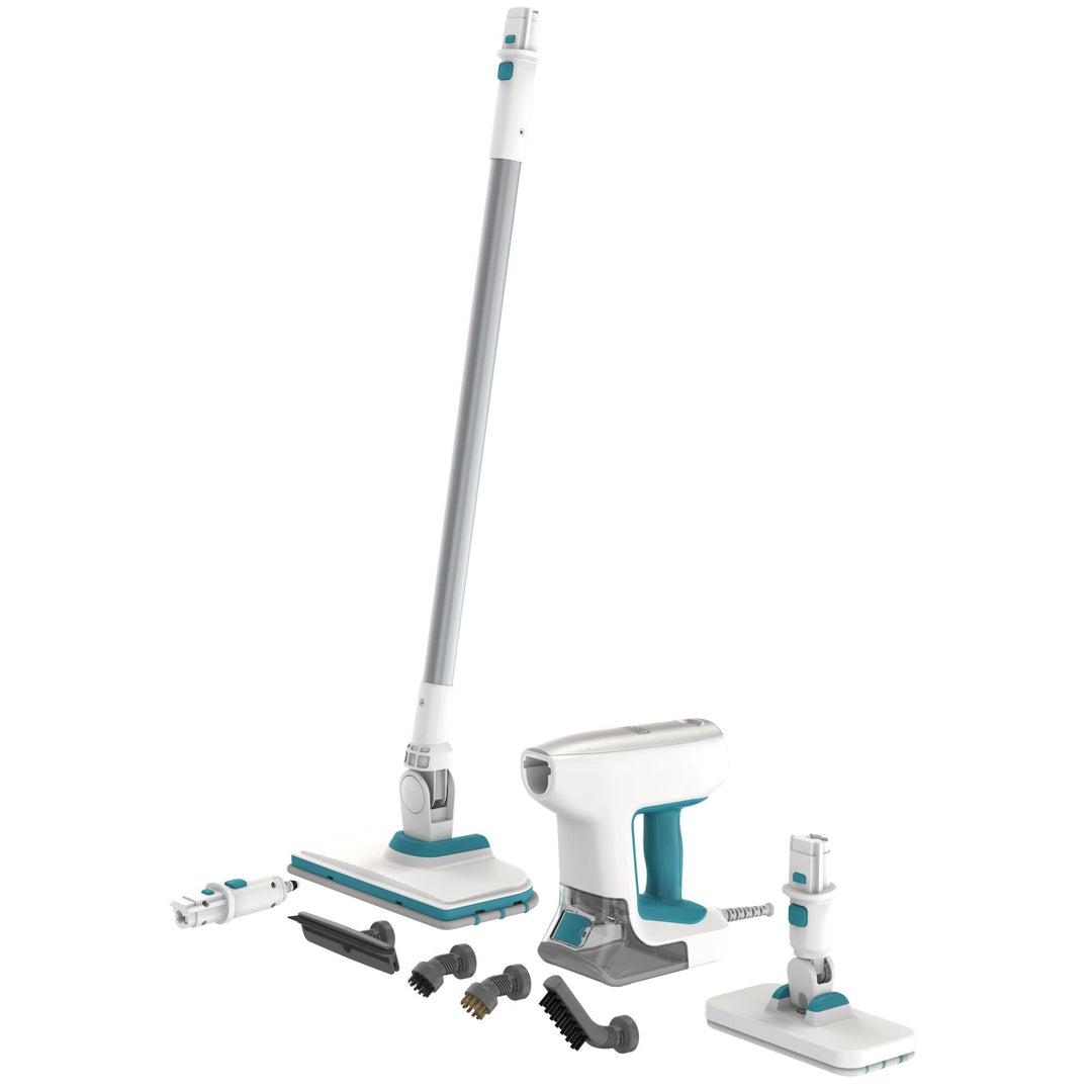 BLACK+DECKER SteamSystem Multifunktions-Dampfreiniger, 1500 W, mit 8 Zubehörteilen – 99,9% der Bakte