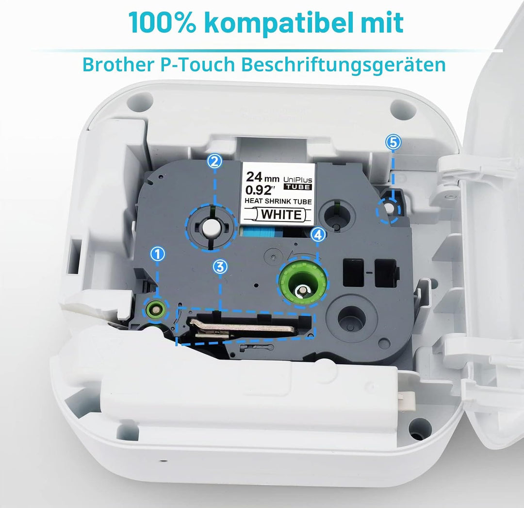 UniPlus 3x Schrumpfetikett Kompatibel mit Brother P-Touch Schrumpfschlauch 23,6mm HSc-251 Hse-251 Hs