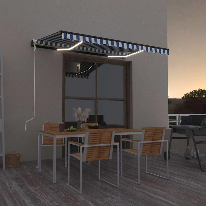 Festnight Markise Automatische Markise mit LED & Windsensor Gelenkarmmarkise Balkonmarkise Sonnensch