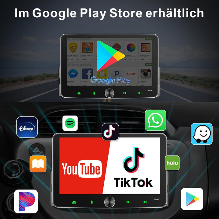 DAB+ Android Autoradio 1Din Wireless CarPlay Wireless Android Auto Radio mit Bildschirm 7 Zoll 4G+64