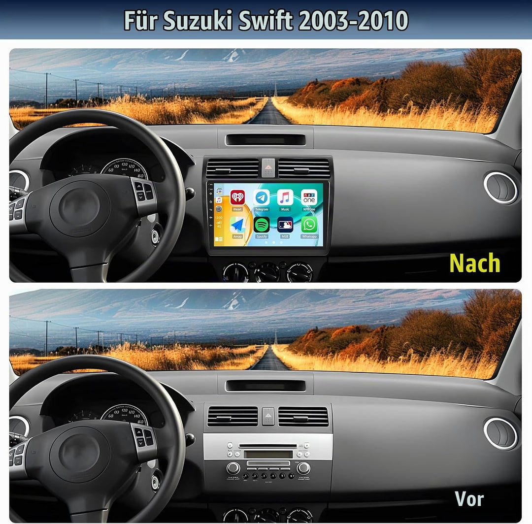 8 Core 4G+64G CAMECHO Android 13 Autoradio mit Navi Wireless Carplay für Suzuki Swift 2003-2010, Dop