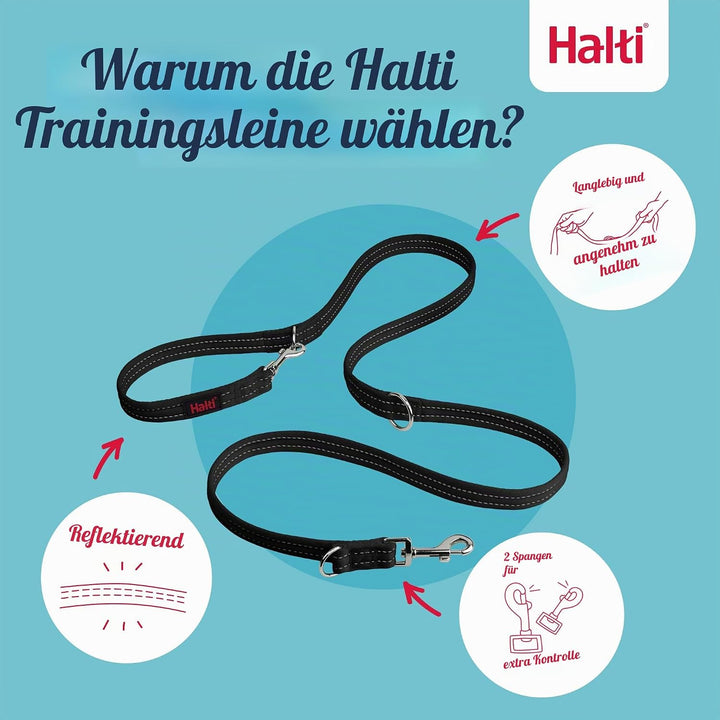 Halti Kopfhalsband und Trainingsleine Kombi-Pack, stoppt das Ziehen des Hundes auf Spaziergängen, be