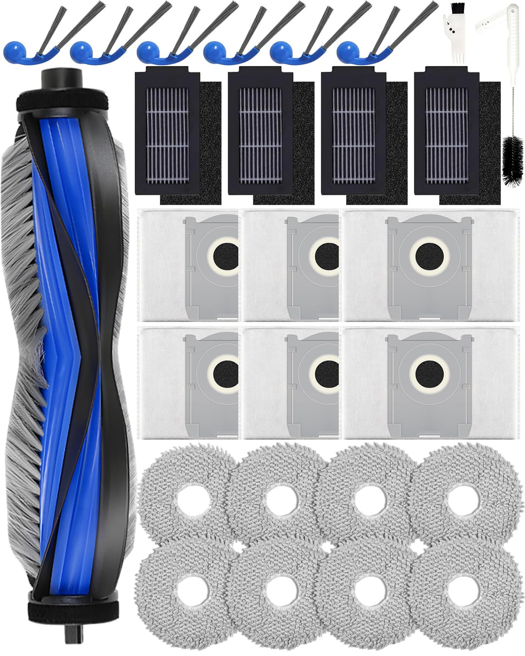 27 Stück Zubehör für Ecovacs Deebot T30C Omni Gen2/T30C Omni Roboterstaubsauger: 1 Hauptbürste, 6 Se