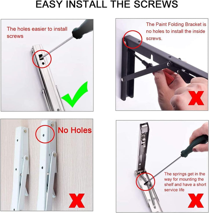 YUMORE Klappkonsole Schwerlast 600mm,Klappregalhalterungen Edelstahl Regalträger Max Load 330 lbs Wa