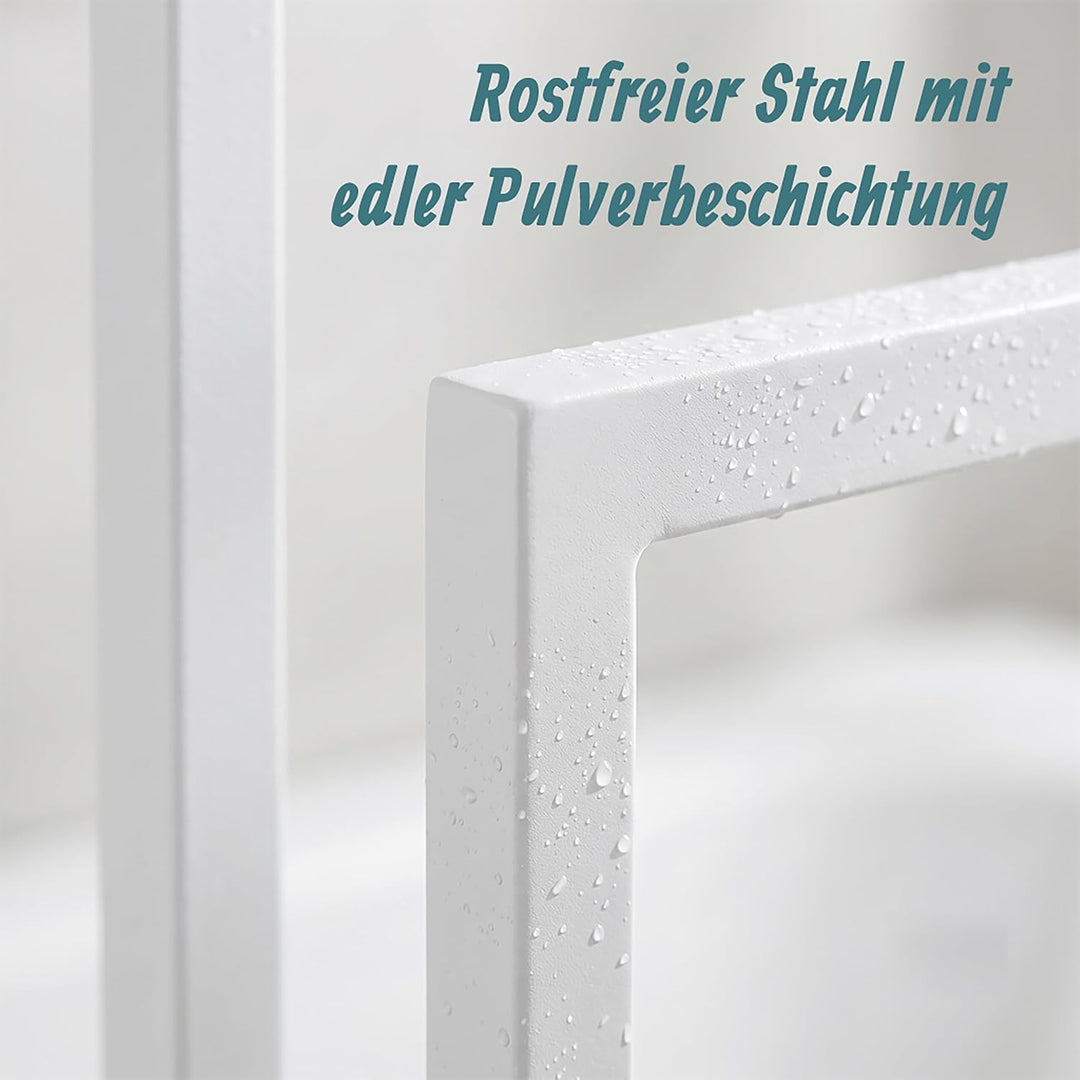 Relaxdays Handtuchständer, 3 Stangen, Stahl, H x B x T: 82,5 x 46 x 21 cm, freistehender Duschtuchha
