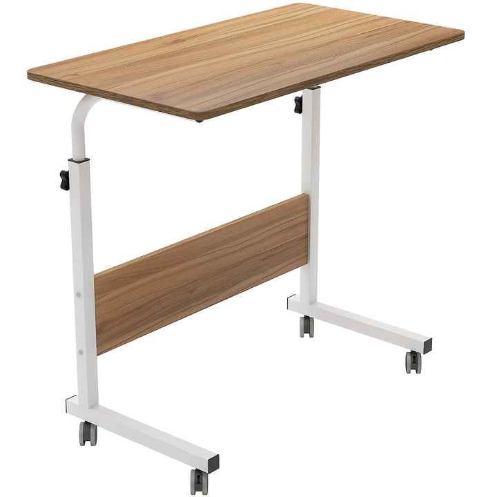 soges Laptoptisch höhenverstellbarer Beistelltisch mit Rollen, 80x40cm PC Tisch Notebook Sofatisch L