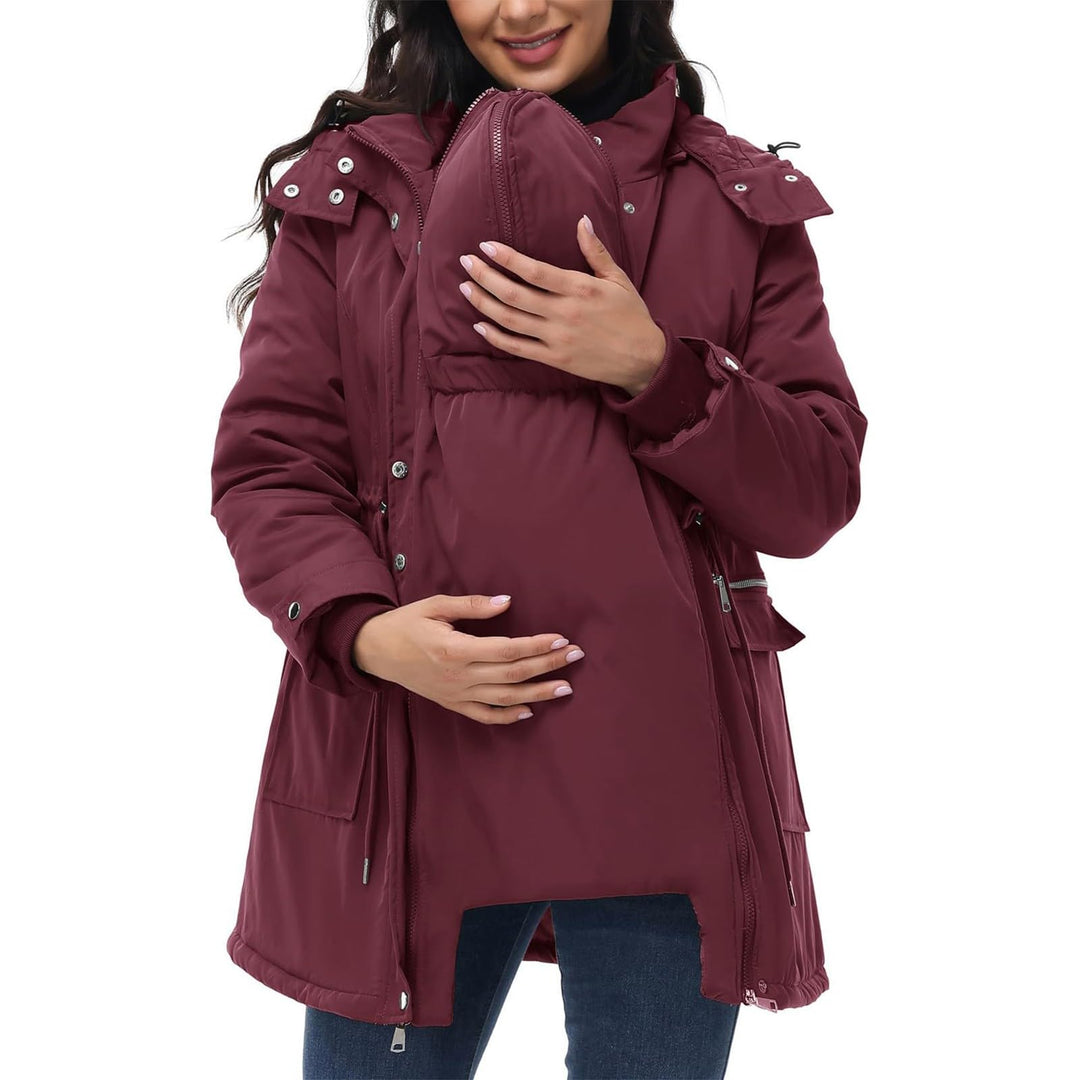 Generisch 3 In 1 Umstandsjacke Tragejacke mit Babyeinsatz Wintermantel Trageeinsatz Jacke Jackenerwe