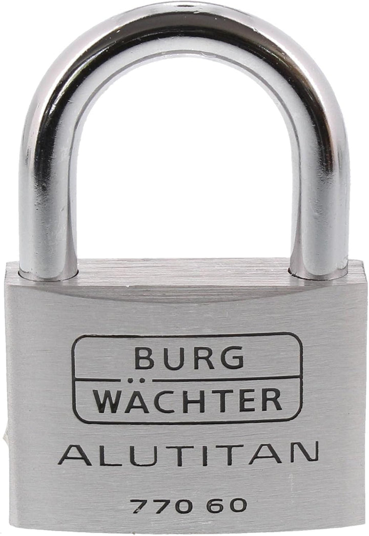 Burg-Wächter Vorhangschloss Alutitan, Aluminium, Innenwerk rostfrei, Doppelt gesichert, 770 60 SB 60
