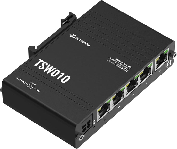 Teltonika TSW010 DIN Rain Switch 5 x RJ45 ports 10/100 Mbps (TSW010000000)