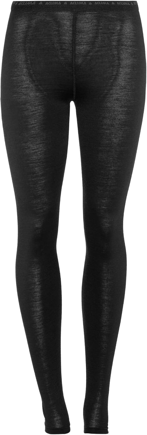 Aclima Lightwool Long Pants Woman Black - Funktionsunterhose lang XL Pechschwarz, XL Pechschwarz