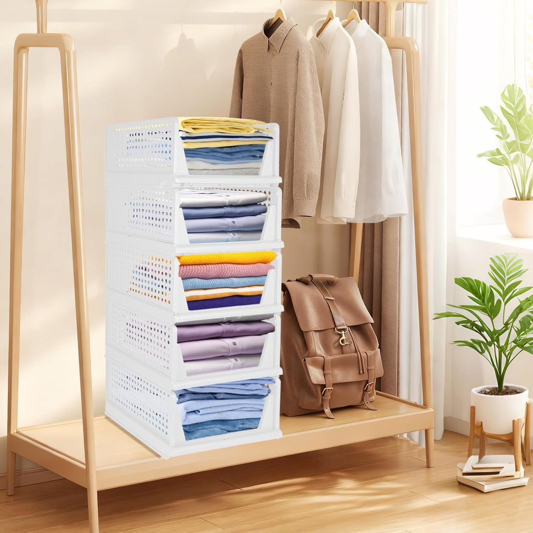 Set mit 5 Organizer-Boxen für Schränke, Organizer für faltbare Schubladen und Bekleidungsaufbewahrun