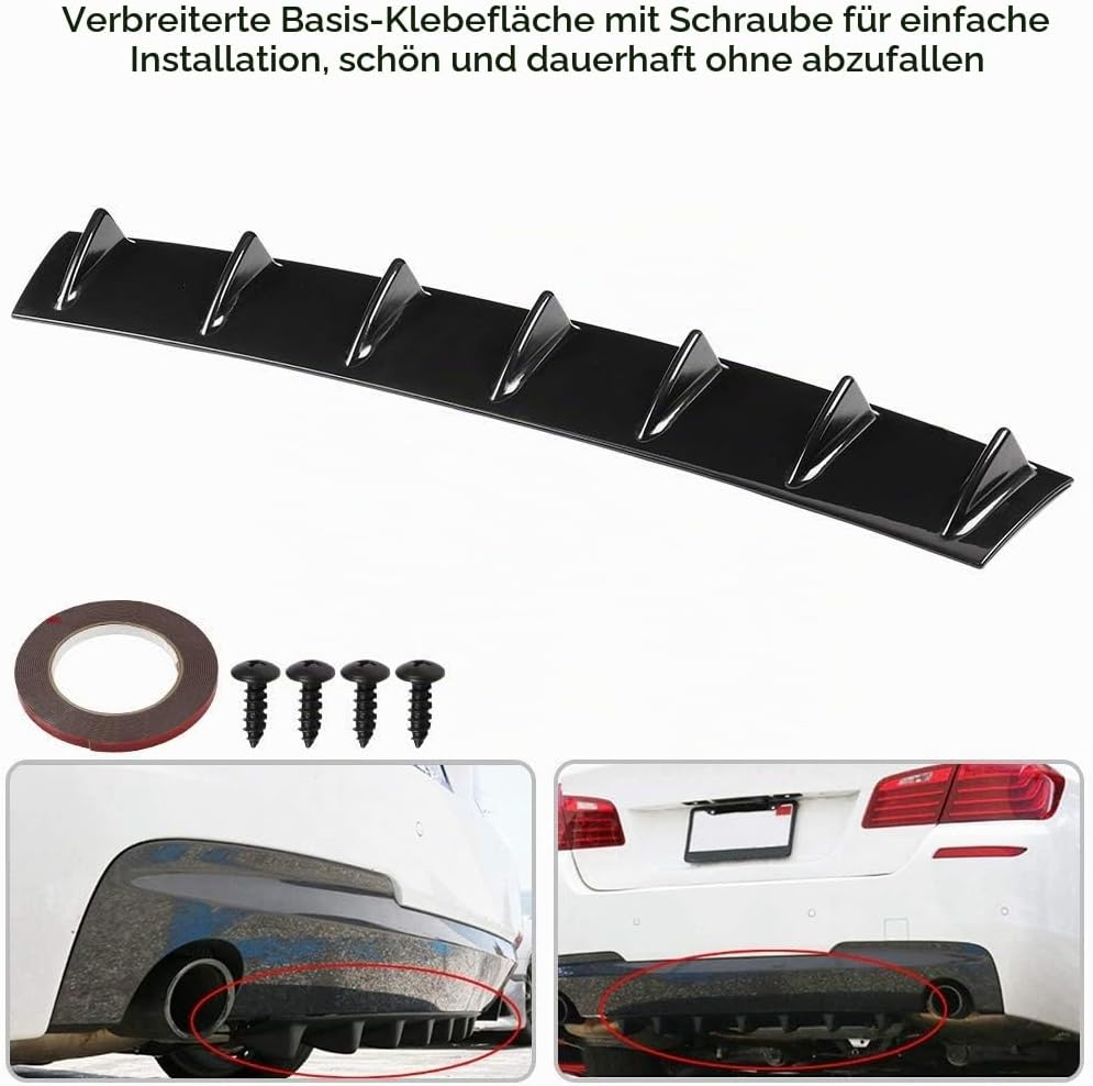 Qiilu Auto Heckstossstange Spoiler,Heckspoiler Shark Fin Diffusor Universal Spoiler Auto Heckstossst
