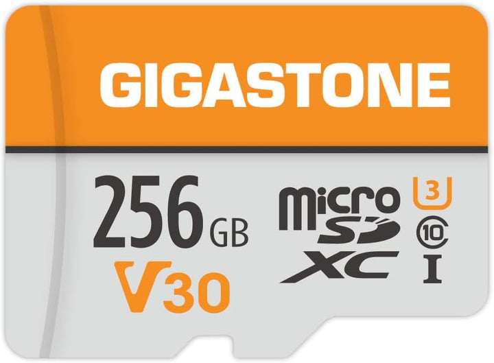 Gigastone 256GB MicroSDXC Speicherkarte + SD Adapter, für Action-Kamera, GoPro, Drohne und Tablet, L