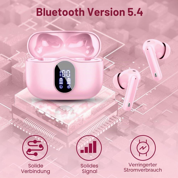 Btootos Bluetooth Kopfhörer, Kopfhörer Kabellos Bluetooth 5.4 Sport In Ear Kopfhörer mit 4 Mikrofon,