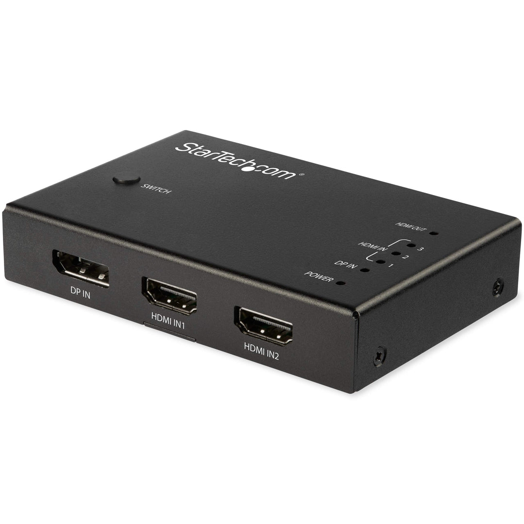 StarTech.com VS421HDDP HDMI-Video-Umschalter mit 4 Anschlüssen (3 x HDMI und 1x DisplayPort, 4K 60Hz