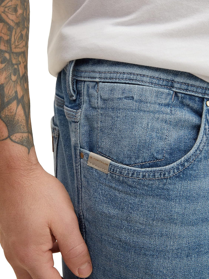 TOM TAILOR Denim Herren Piers Slim Jeans 29W / 32L 10223 - Destroyed Mid Stone Grey Denim, 29W / 32L