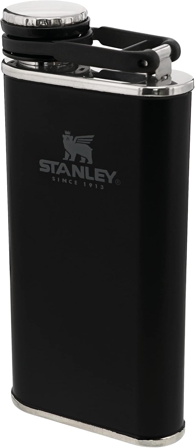 Stanley Classic Wide Mouth Flask 236 ml mit Never-Lose Kappe - Edelstahl Flachmann mit Weiter Öffnun