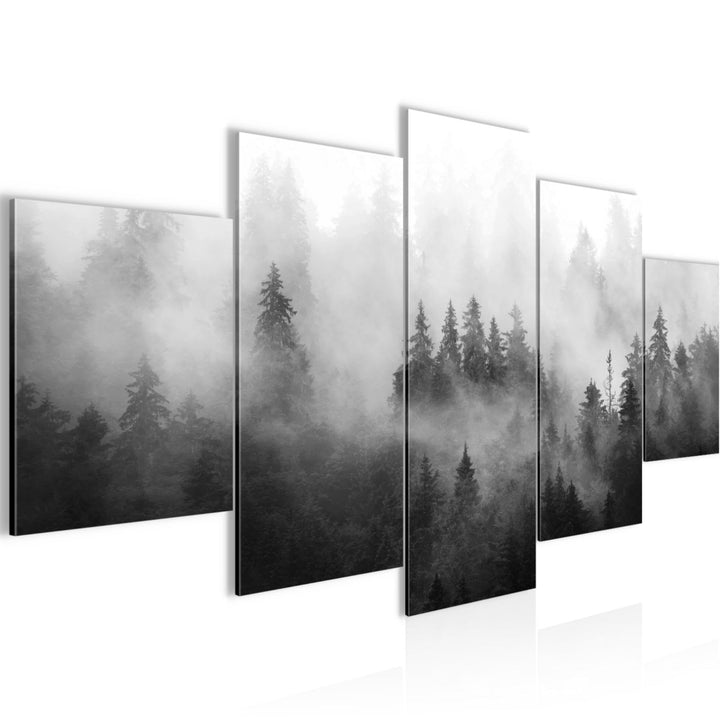 Runa Art Bild Wohnzimmer Schlafzimmer Wald Natur 5 Teilig Landschaft Schwarz Weiss Wandbilder auf Vl
