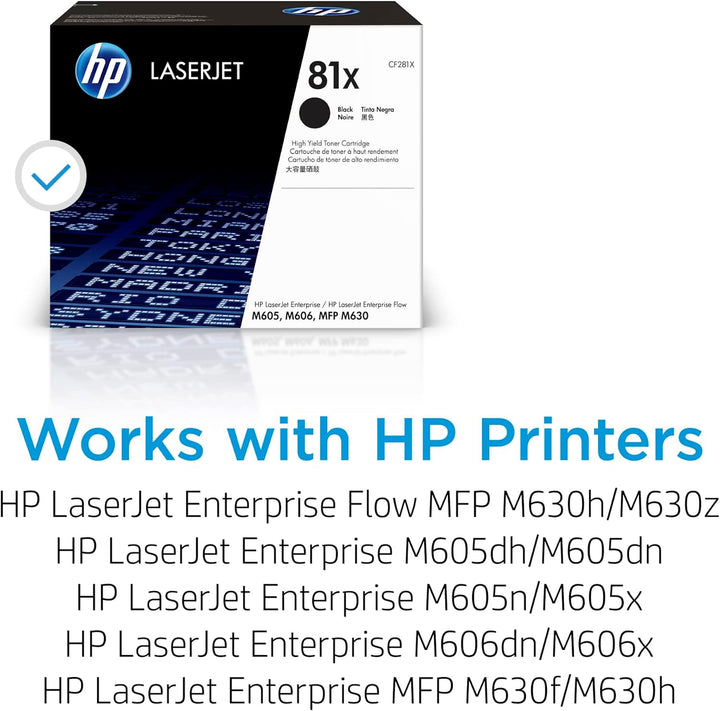 HP 81X (CF281X) Schwarz Original Toner mit hoher Reichweite für HP Laserjet Enterprise M605d, M606,