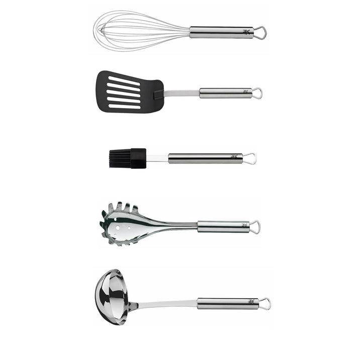 WMF Set 5-teilig Profi Plus Küchenhelfer Set, Suppenkelle Edelstahl 30 cm und Spaghettilöffel 32 cm